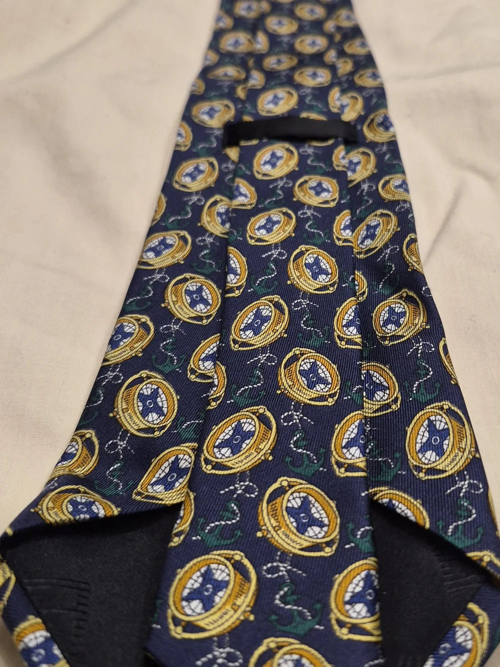 Classic Navy and Gold Patterned Men's Tie